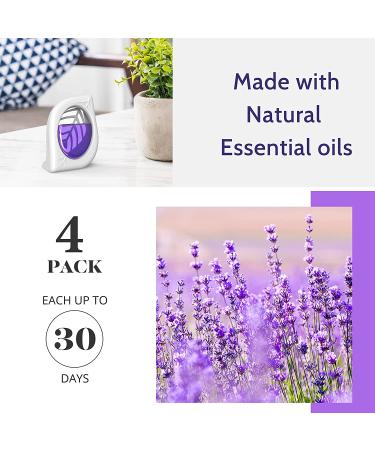 Lavender Essential Oil Air Freshener 4 Pack - Long Lasting Odor Eliminator for Home, Closets, Bathroom - Up to 120 Days - Buy Online on GoSupps.com