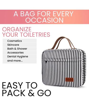 Waterproof Travel Toiletry Bag with Hanging Hook - Black | Organizer for Men and Women - Makeup and Bathroom Accessories - Buy Online on GoSupps.com