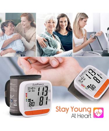 LotFancy Wrist Blood Pressure Monitor with Adjustable Cuff | 2 Users | 180 Reading Memory | Automatic Digital BP Monitor with Irregular Heartbeat Detector - Buy Online on GoSupps.com
