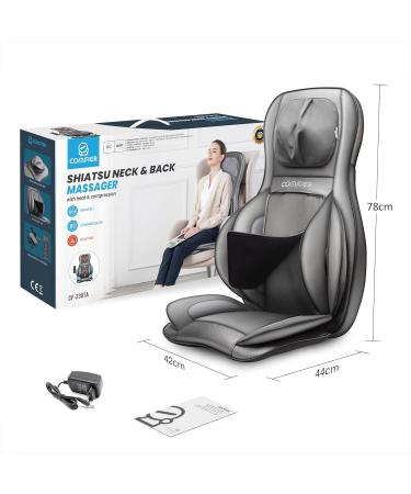 Comfier Shiatsu Massage Seat Support - Kneading Rolling Vibration & Heat for Neck Shoulder Back & Thighs | Perfect Father's Day Gift - Buy Online on GoSupps.com