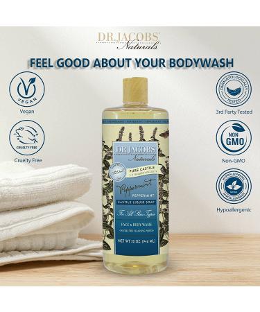 Dr Jacobs Naturals Unscented Pure Castile Soap Gel 32oz (2-Pack) - Organic, Vegan, Multi-Purpose Cleanser for Sensitive Skin - Buy Online on GoSupps.com