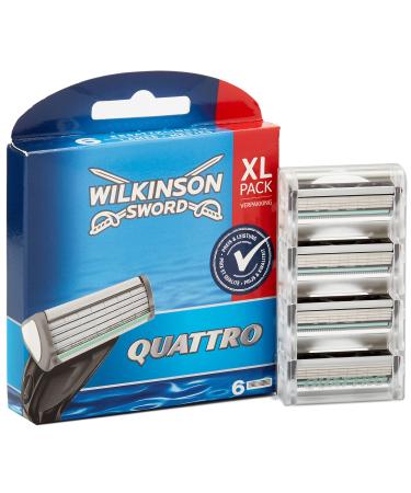 Wilkinson Sword Quattro Razor Blades for Men's Shavers 6 Pack - Buy Online on GoSupps.com