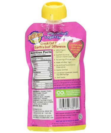 Earth's Best Organic Mixed Berry Fruit Yogurt Smoothie - 6 Pack - Buy Online on GoSupps.com