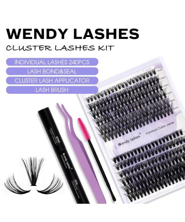 DIY Eyelash Extensions Set - Cluster & Individual Lashes with Glue | 12-16mm C Curl Kit - Buy Online on GoSupps.com