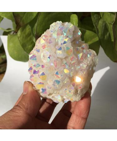 Crystal Rough Specimen Healed White electroplated Quartz Crystal Cluster Specimen Stone Reiki Decoration As a Gift (Size : 160-180g) - Buy Online on GoSupps.com