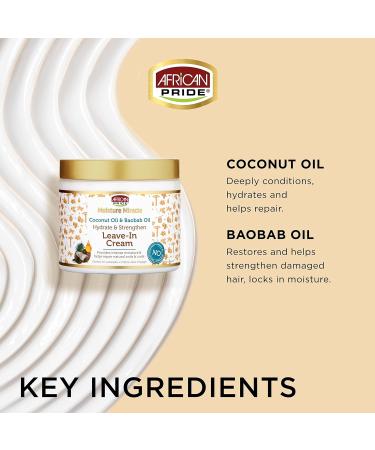African Pride Moisture Miracle Leave-in Cream | Coconut & Baobab Oil - 15 oz | Ultimate Hair Moisture & Nourishment - Buy Online on GoSupps.com