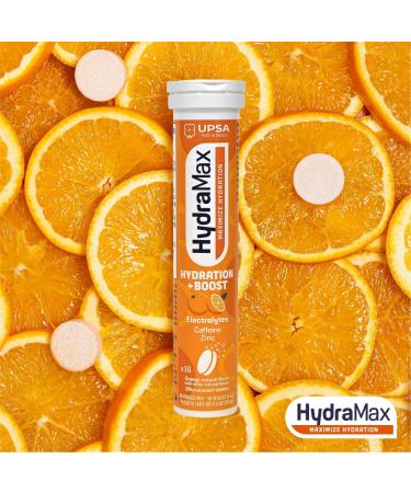 Upsa Hydramax Boost Electrolyte Supplements 16 Count - Natural Orange Flavor 4 Electrolytes Plus Vitamin C & B3 - Buy Online on GoSupps.com