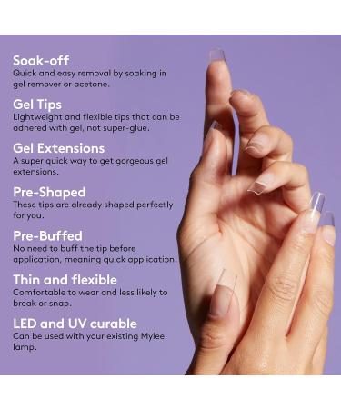 Mylee Fix N Flash Soft Gel Tips - Short Square - 552 PCS | Full Cover Nail Extensions | Flexible & Resistant | Nail Art Gel with 12 Sizes - Buy Online on GoSupps.com