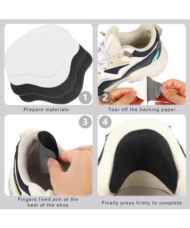 Boyiee 8 Pairs Shoe Heel Repair Patch - Self-Adhesive Trainer Patch for Sneakers - Prevents and Fixes Shoe Holes - Large & Small Sizes in Black & White - Buy Online on GoSupps.com