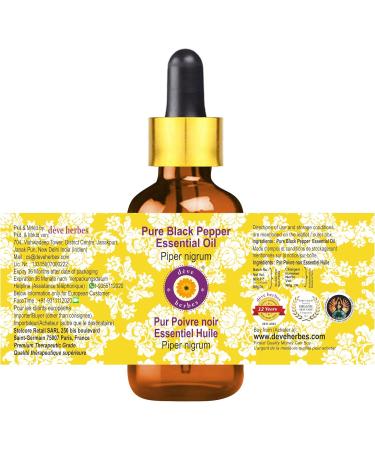 d ve herbes Black Pepper Essential Oil (Piper nigrum) with Glass Dropper | Pure | Non-Sticky | Non-Greasy | Lightweight | Men & Women | All Skin Types | Steam Distilled 5ml (0.16 oz) - Buy Online on GoSupps.com