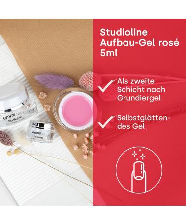 Emmi Nail Studioline Structure-Gel Ros - LED UV Gel for Natural Nail Reinforcement | Medium Viscosity & Self-Smoothing | 5ml (1 Pack) - Buy Online on GoSupps.com