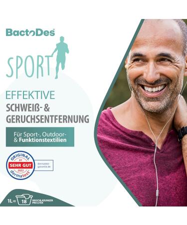 BACTODES BWash Sports Detergent 1L - Probiotic Liquid for Sports Clothing | Fresh Fragrance Sweat Protection Ideal for Outdoor & Functional Wear - Buy Online on GoSupps.com