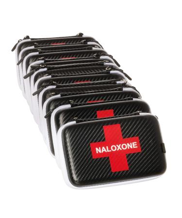 Naloxone Case for Opioid Overdose Kits | Custom Designed Hardshell Case Holds All Formulations of Naloxone | Does Not Include Naloxone (Cases Size: 7x4.5x 2) (Black - 10)