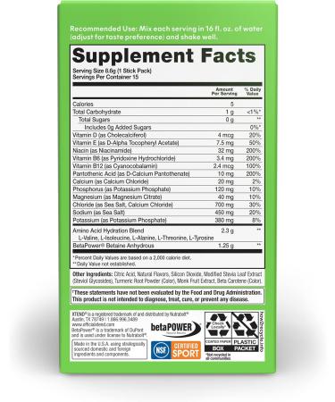 Buy XTEND Healthy Hydration Lemon Lime | Zero Sugar Electrolyte Drink Mix | 6 Electrolytes & Amino Acids | NSF Certified | 15 Servings Pack of 1 - Buy Online on GoSupps.com