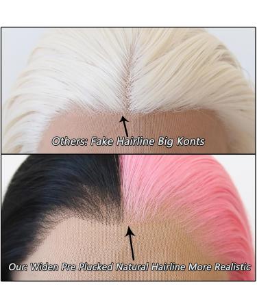 Tawarm Long Half-Black Halbrosa Synthetic Wig for Women - Lace Front Heat-Resistant Hand-Linked Cosplay Hair - Buy Online on GoSupps.com