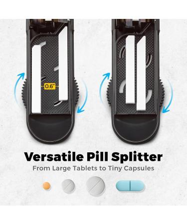 Pill Cutter for Small to Large Pills | Multi-Tablet Splitter with Safety-Blade Guard & Stainless Steel Design | Precision Pill Cutting Tool - Buy Online on GoSupps.com
