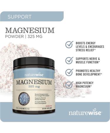 NatureWise Magnesium Powder - Nerve & Energy Support - 264g (2+ Month Supply) - Buy Online on GoSupps.com
