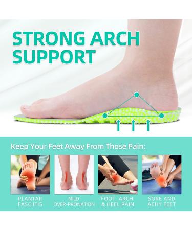 NICE CARE Arch Support Insoles for Women - Plantar Fasciitis Relief | Orthotic Shoe Inserts for Flat Feet Pain | Breathable E-TPU Material | Gray, Size 5-7 - Buy Online on GoSupps.com