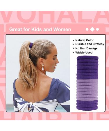 Vohala 100PCS Purple Hair Ties for Women & Girls - Seamless Thick Black Elastic Hair Bands - No Damage Ponytail Holders (4.5cm) - Pack of 100 - Buy Online on GoSupps.com
