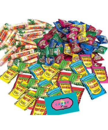 Sour Candy Variety Pack Hard Candy Brand Faves - Warheads Toxic Waste and Extreme Sour Smarties - Includes Bonus Fote Brand Fridge Magenet