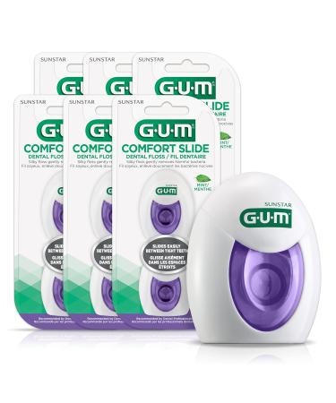 GUM Comfort Slide Dental Floss 2x40M Pack of 6 (12 total) 40.00 m (Pack of 12) Comfort Slide Floss
