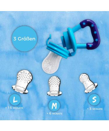 Buy Anti-SCHRUG-BABYS FAUTION: Baby Fruit Snuller & Sneaker with 3 Replacement Nipples + Pacifier Chain - Blue | Best for Supplementary Food - Buy Online on GoSupps.com