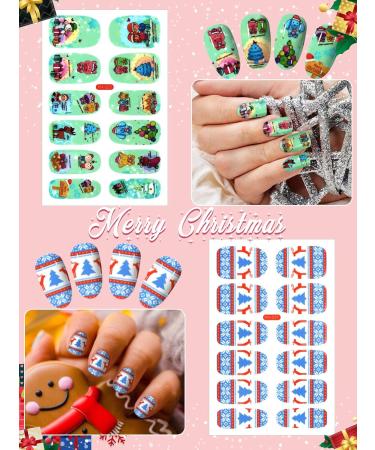 Kalolary Christmas Nail Polish Stickers Kit with Nail File - 8 Sheets Self-Adhesive Wraps for DIY Nail Art - Perfect Manicure Gift for Women and Girls - Buy Online on GoSupps.com