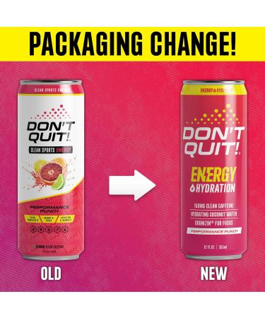 Buy Don t Quit Clean Sports Energy Drink - 150mg Natural Caffeine Coconut Water & Electrolytes - Performance Punch 12 Pack - Boost Hydration & Focus - Buy Online on GoSupps.com