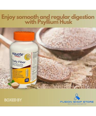 Daily Fiber Psyllium Husk Capsules 300ct (Pack of 1) Boxed by Fusion Shop Store - Buy Online on GoSupps.com