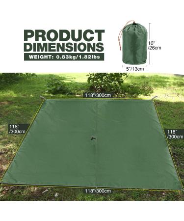 REDCAMP Hammock Rain Fly Camping Tarp Waterproof  10x10ft Lightweight Backpacking Rain Tarp Shelter for Hiking Outdoor  Green Green 10*10ft - Buy Online on GoSupps.com