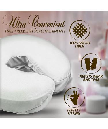 LONDON LINENS Soft & Heavy Microfiber Massage Table Face Cradle Covers - 4 Pack (White) - Cozies Fitted - Buy Online on GoSupps.com