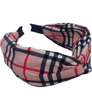 Topkids Accessories Twisted Tartan Alice Bands Adult Women Hair Accessories for Women Hair Bands for Women Thick Headband Womens Headbands Head Bands Adult Women Wide Headbands (Pink) - Buy Online on GoSupps.com