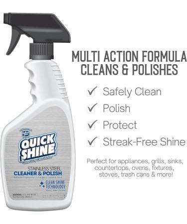 Quick Shine Stainless Steel Cleaner & Polish 24oz 6Pk | Streak-Free Shine & Grime Removal | Non-Abrasive pH Neutral for Appliances & Furnishings - Shop Internationally - Buy Online on GoSupps.com