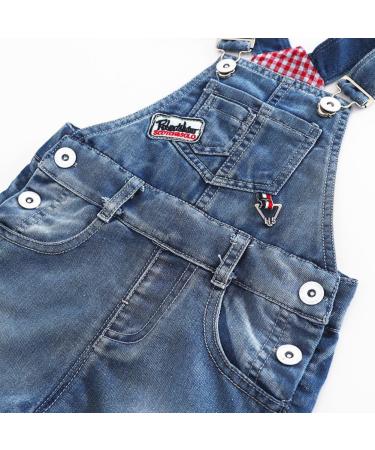 KIDSCOOL SPACE Little Girl Denim Shortalls, Big Ripped Overalls | Size 5-6 Years Blue-1922 - Buy Online on GoSupps.com