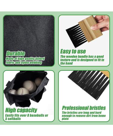 Dunzy Umpire Ball Bag & Wood Handle Brush Set | Baseball Umpire Equipment Kit - Buy Online on GoSupps.com