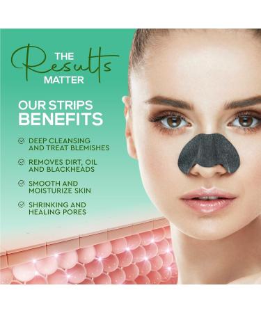 LivaClean Charcoal Blackhead Remover - Pore Strips for Face & Nose - 100 Strips - Buy Online on GoSupps.com