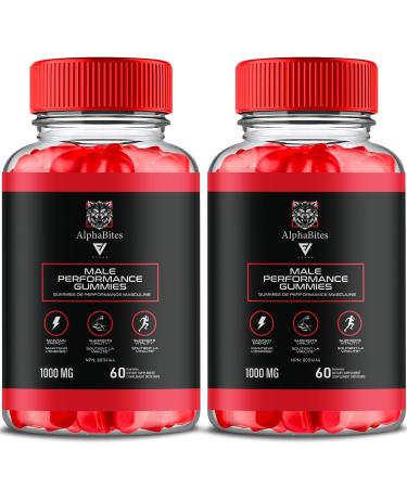 (2 Pack) Alpha Bites Gummies AlphaBites Canada Natural Advanced Male Strength And Overall Health Support Supplement Gummy AlphaBites Natural Advanced Male Strength Bonbons G lifi s (120 Gummies)