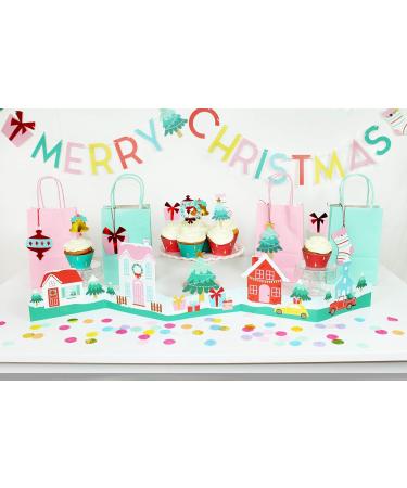 Holly Jolly Christmas - Cupcake Toppers & Wrappers 12 ct | Christmas Cake Toppers | Christmas Party Decorations | Christmas Dessert Table Decorations - Buy Online on GoSupps.com