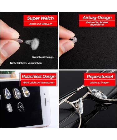 VIKY 25 Pairs Silicone Glasses Nose Pads - Non-Slip Self-Adhesive Repair Set with Tweezers & Cleaning Cloth | Perfect for Eyewear Comfort & Maintenance - Buy Online on GoSupps.com