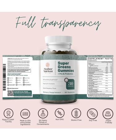 Mother Nutrient Super Greens Gummies: 30 Powerful Greens & Probiotics Women's Multivitamin (90 Gummies) - Buy Online on GoSupps.com