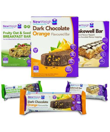 Dark Chocolate Orange Meal Replacement Protein Bars - High in Fibre Energy Snack Bar - Nutritional Diet Suitable for Vegetarians Coeliacs (7 x 60g) Dark Chocolate Orange 7 Count (Pack of 1)