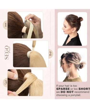 SEGOHAIR Wrap Around Ponytail Human Hair Clip in Ponytail Hair Extensions 14 inch Long Straight One Piece Clip in Hairpieces Human Hair Extensions-Off-Black Hair Extensions 14inch 1B - Buy Online on GoSupps.com