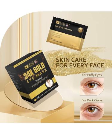 24K Gold Under Eye Patches (30 Pairs) - Collagen Infused Eye Mask for Puffy Eyes, Dark Circles, Wrinkles - Revitalize and Refresh Skin - Taimand - Buy Online on GoSupps.com