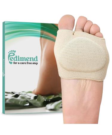 Pedimend Metatarsal Pads for Women and Men Ball of Foot Cushion - Gel Sleeves Cushions Pad - Fabric Soft Socks for Supports Feet Pain Relief Small (UK 3-6)