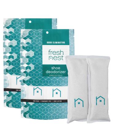 Fresh Nest Shoe Deodorizer (4-Pack) - Odor Eliminator, Freshener for Sneakers, Gym Bags, and Lockers 1 Count (Pack of 4)