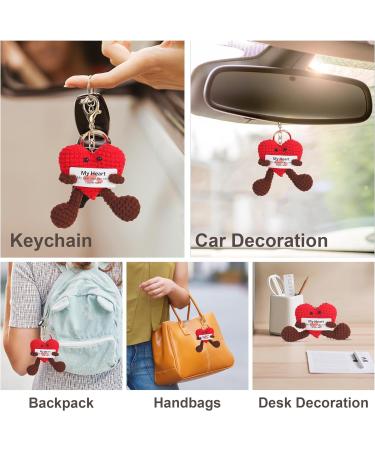 ONECOCOA Valentines Day Gifts for Her/Him Heart Crochet Keychain Positive Potato Funny Gift For Best Friends Men Women Boyfriend Girlfriend Husband Wife Anniversary Valentine's Day Gifts Heart-2 - Buy Online on GoSupps.com