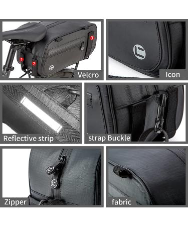 HuiJuKeJi Bike Trunk Bag - 23.5L Storage Pannier Saddle Bag with Reflective Strips | Waterproof Rear Cargo Rack | Expandable Luggage for Cycling - Buy Online on GoSupps.com