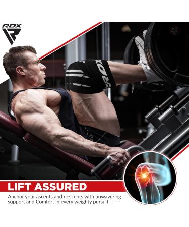 RDX Kniebandagen 200cm - Elastic Knee Wraps for Strength Training & Weightlifting - Approved IPL UPA - Unisex Black - Buy Online on GoSupps.com