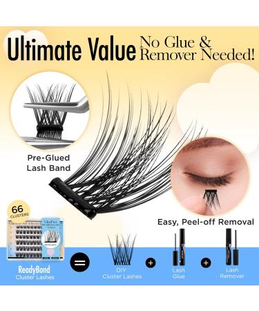 Buy BEYELIAN Self Adhesive Eyelashes Clusters - Pre Glued No Glue Needed Lash Extension Kit with Tweezer - 66 PCS D Curl 10-16mm for Effortless Beauty International Shipping Available - Buy Online on GoSupps.com