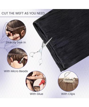 Buy Laavoo 55cm Real Hair Extensions - Black Sew-In Hair 100g #1 Naturally Beautiful - Buy Online on GoSupps.com